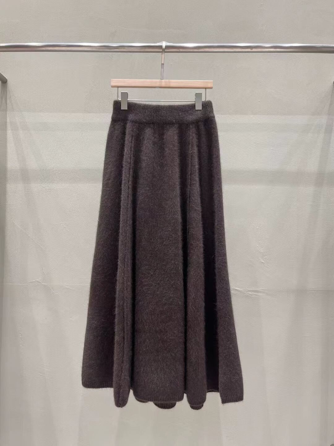 優雅女子鬆緊腰A字傘擺針織長裙-F / 3色