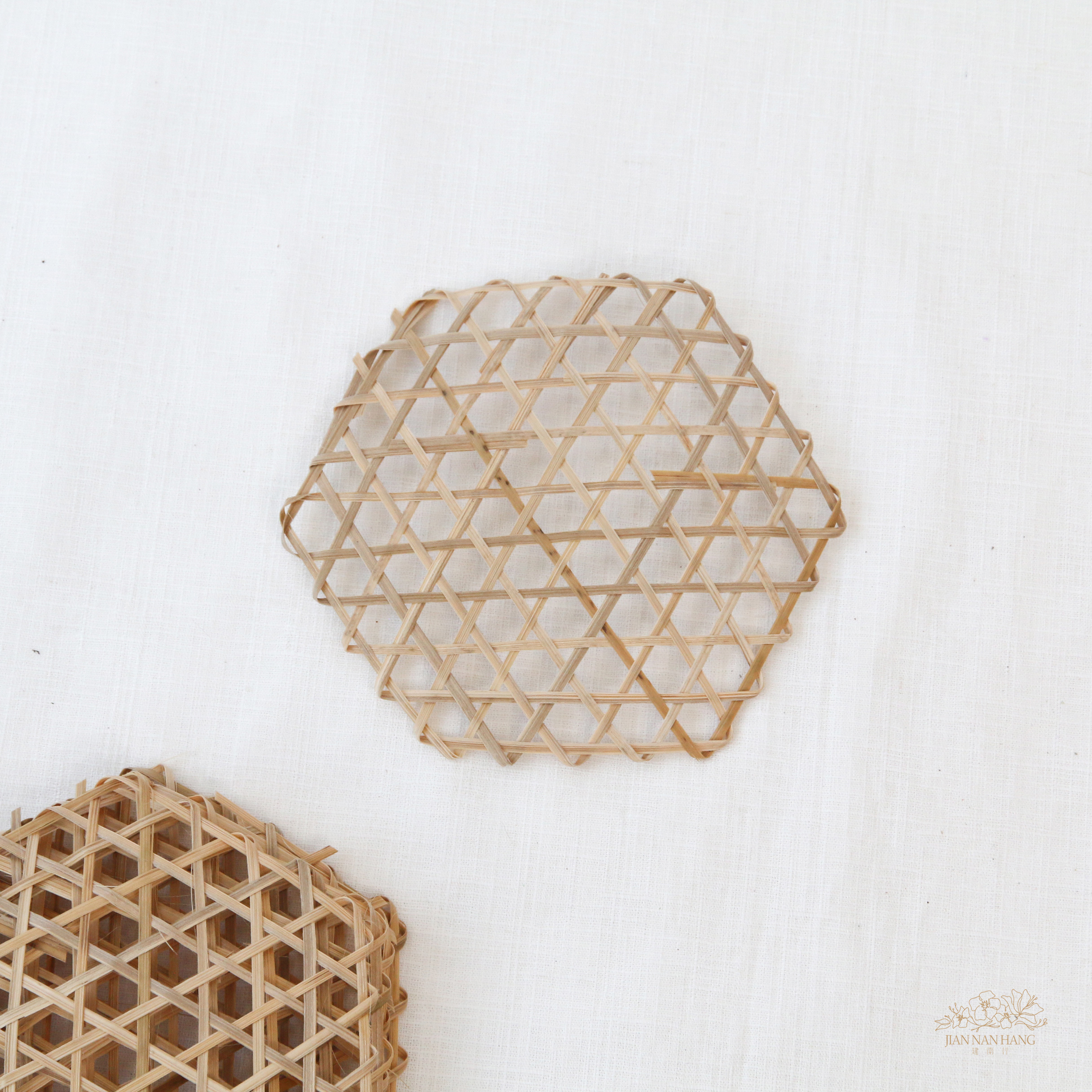 裝飾 六角竹編片 13CM  5入