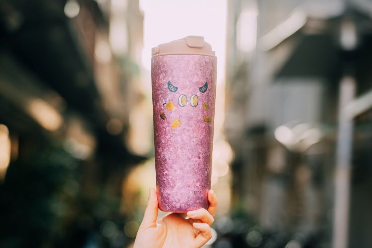 純鈦跳跳杯｜鈦微雕系列｜Sakurara さくらら桑Ｘ玫瑰豆沙蓋