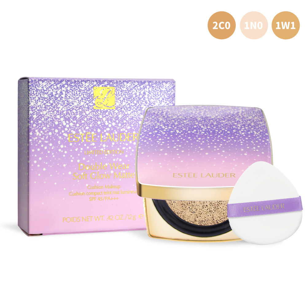 ESTEE LAUDER 雅詩蘭黛 粉持久完美鎖妝氣墊粉餅SPF45/PA+++(12g)-薰衣草之吻/冰紛莓果限定版