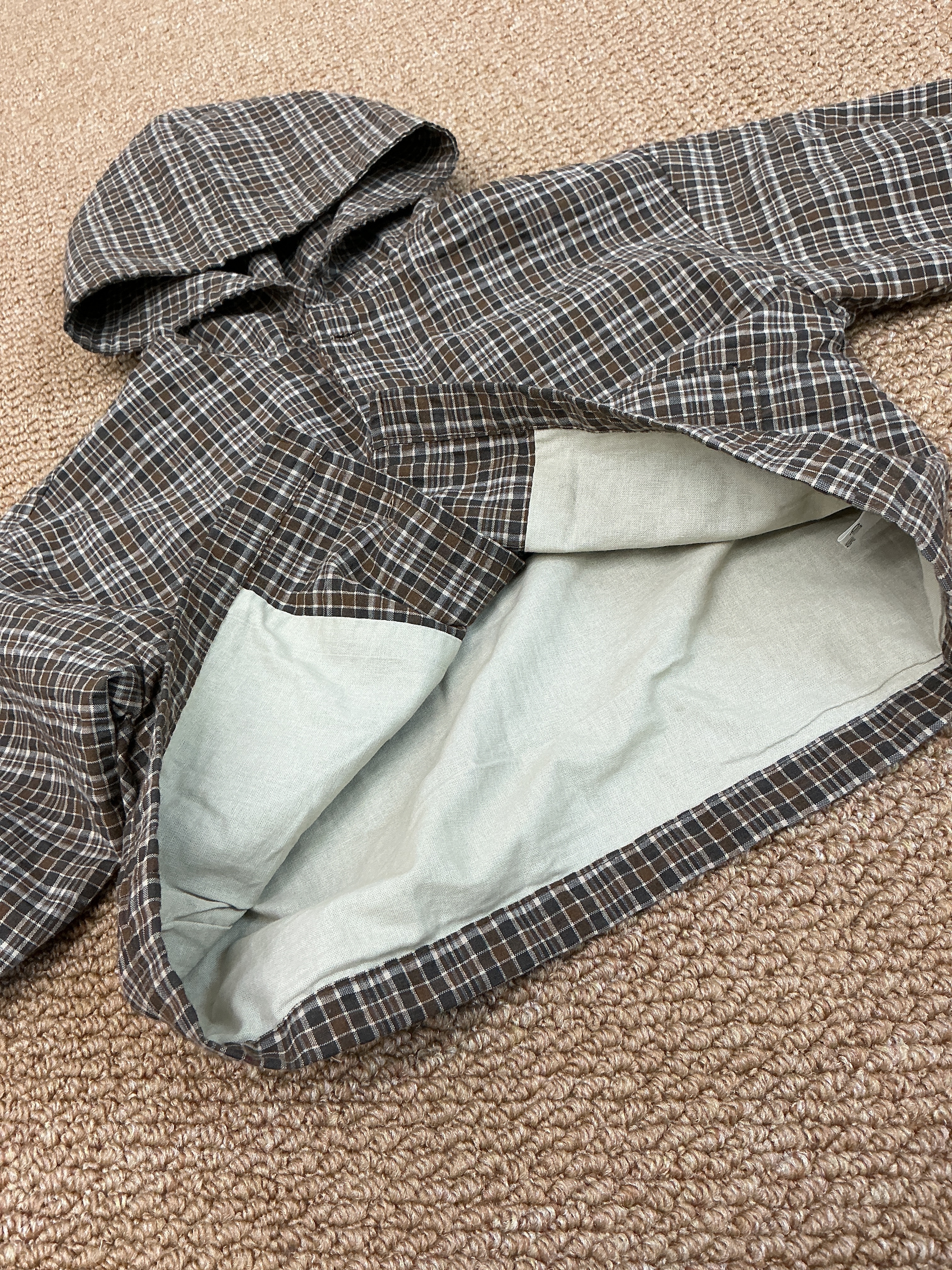 A03944格子口袋連帽外套