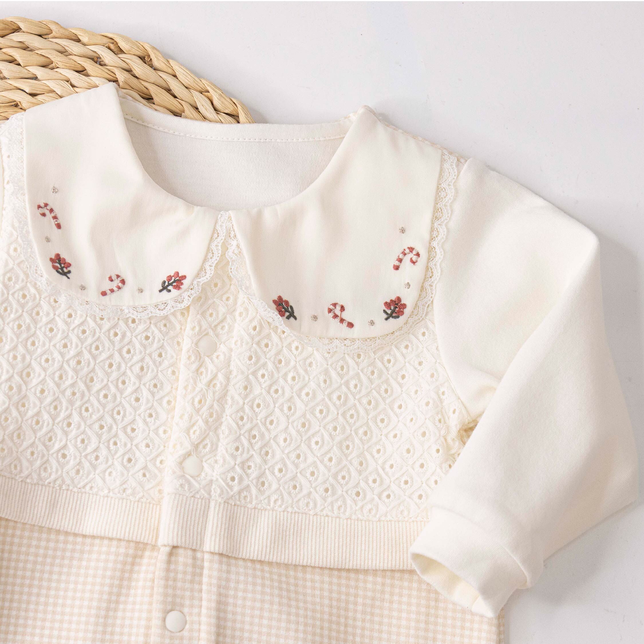 純淨系列【T3115】氣質蕾絲莓果刺繡連身衣