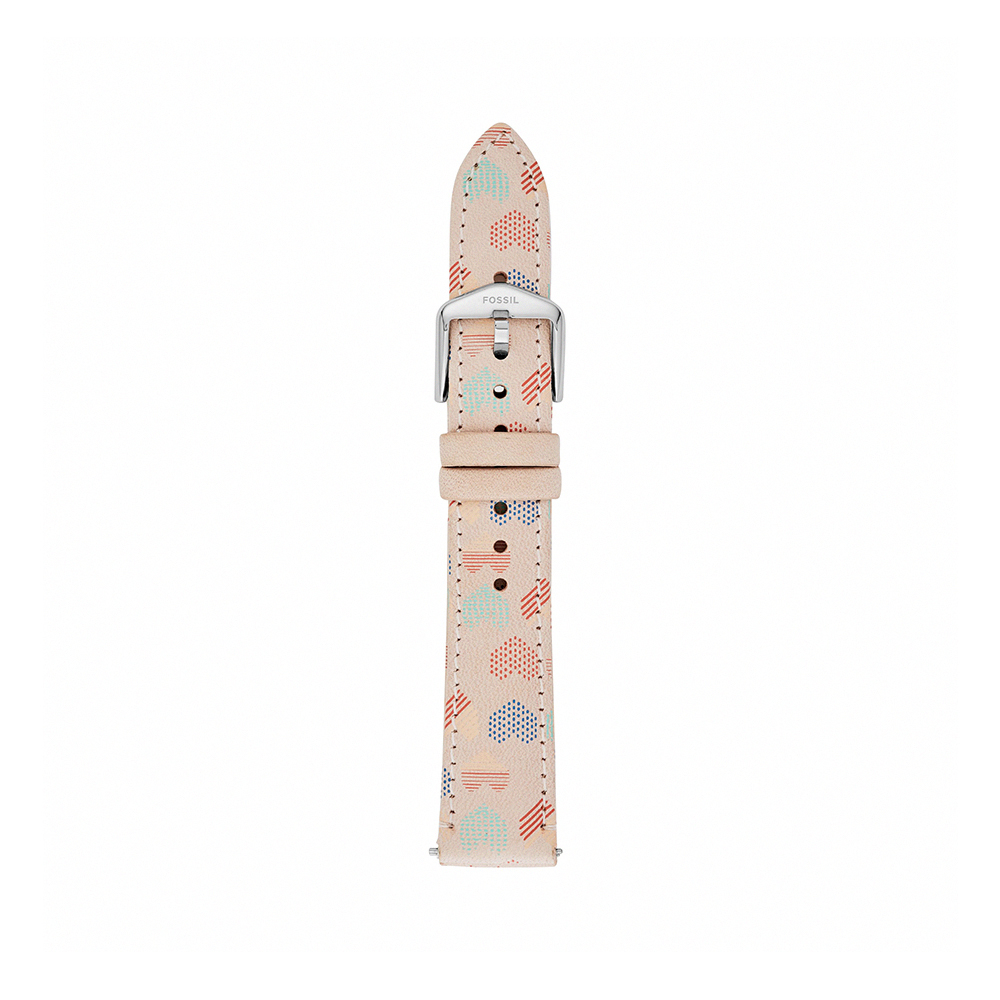 18mm 心型印花真皮錶帶 S181330