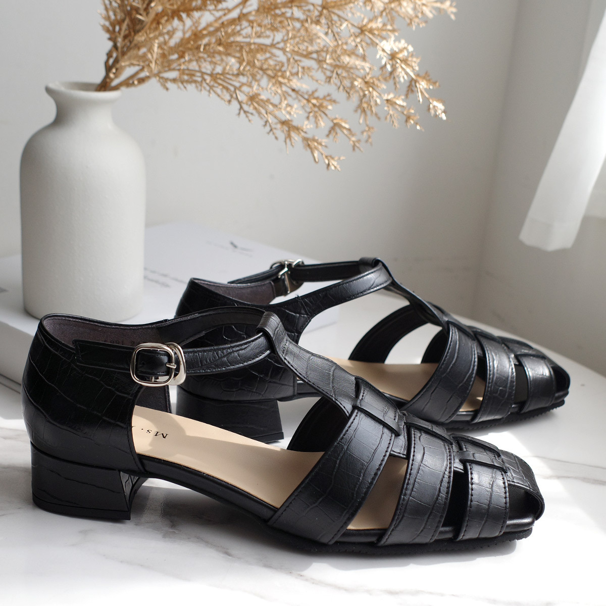 浪漫時光 日本製真皮編織漁夫涼鞋【PO5991】