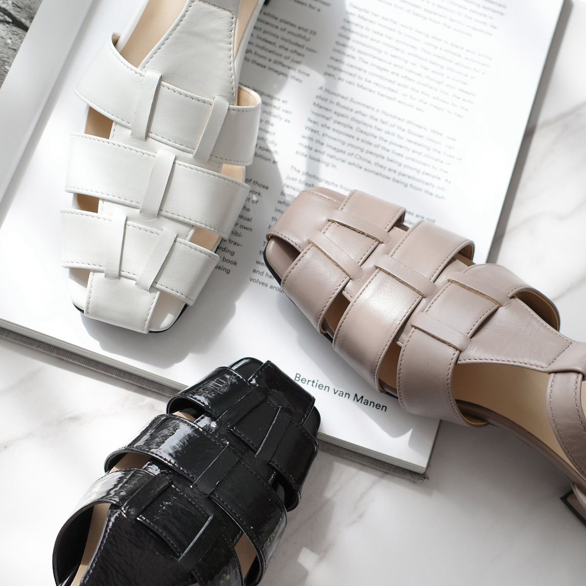 浪漫時光 日本製真皮編織漁夫涼鞋【PO5991】