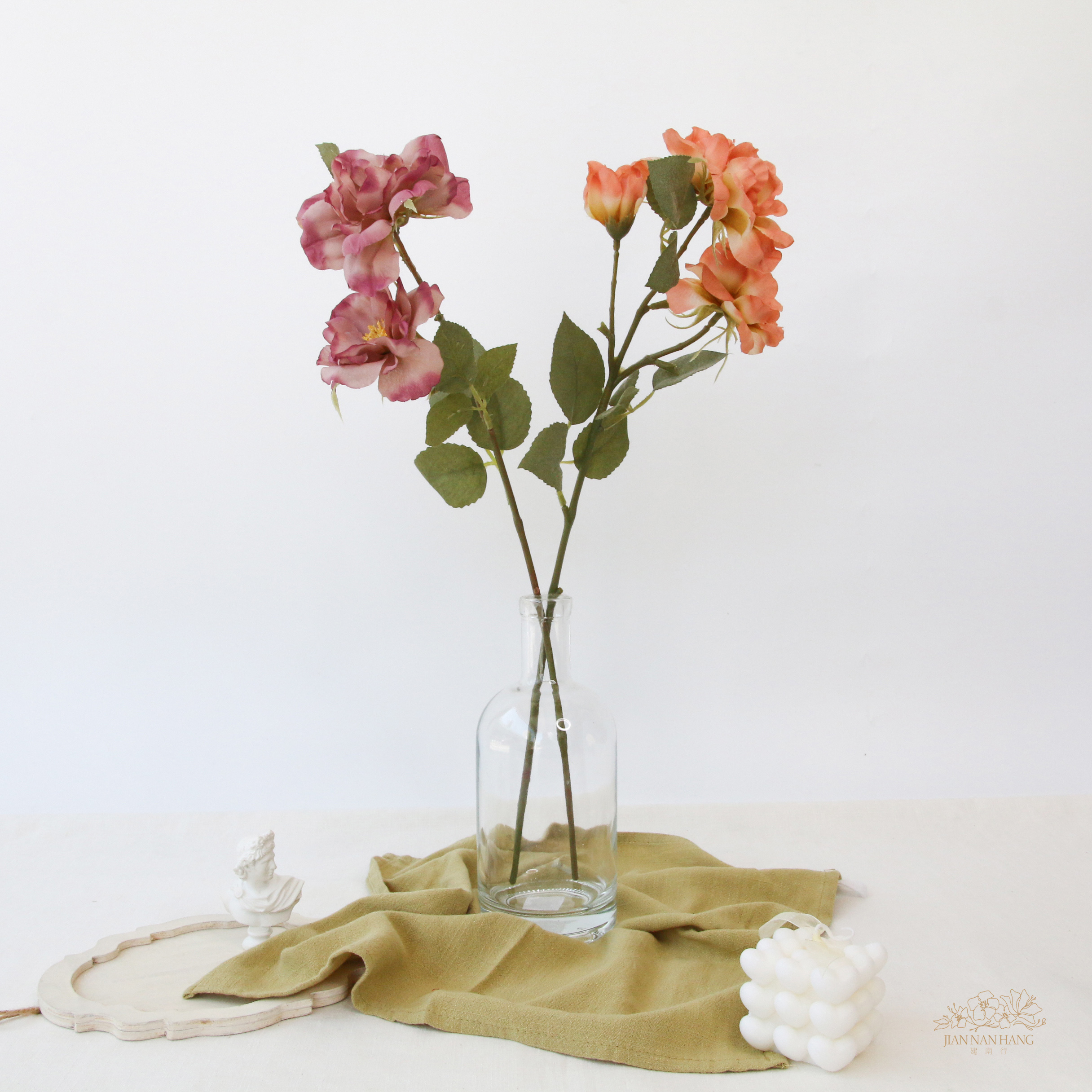 人造花Clair環保再生系列-花園玫瑰 2色