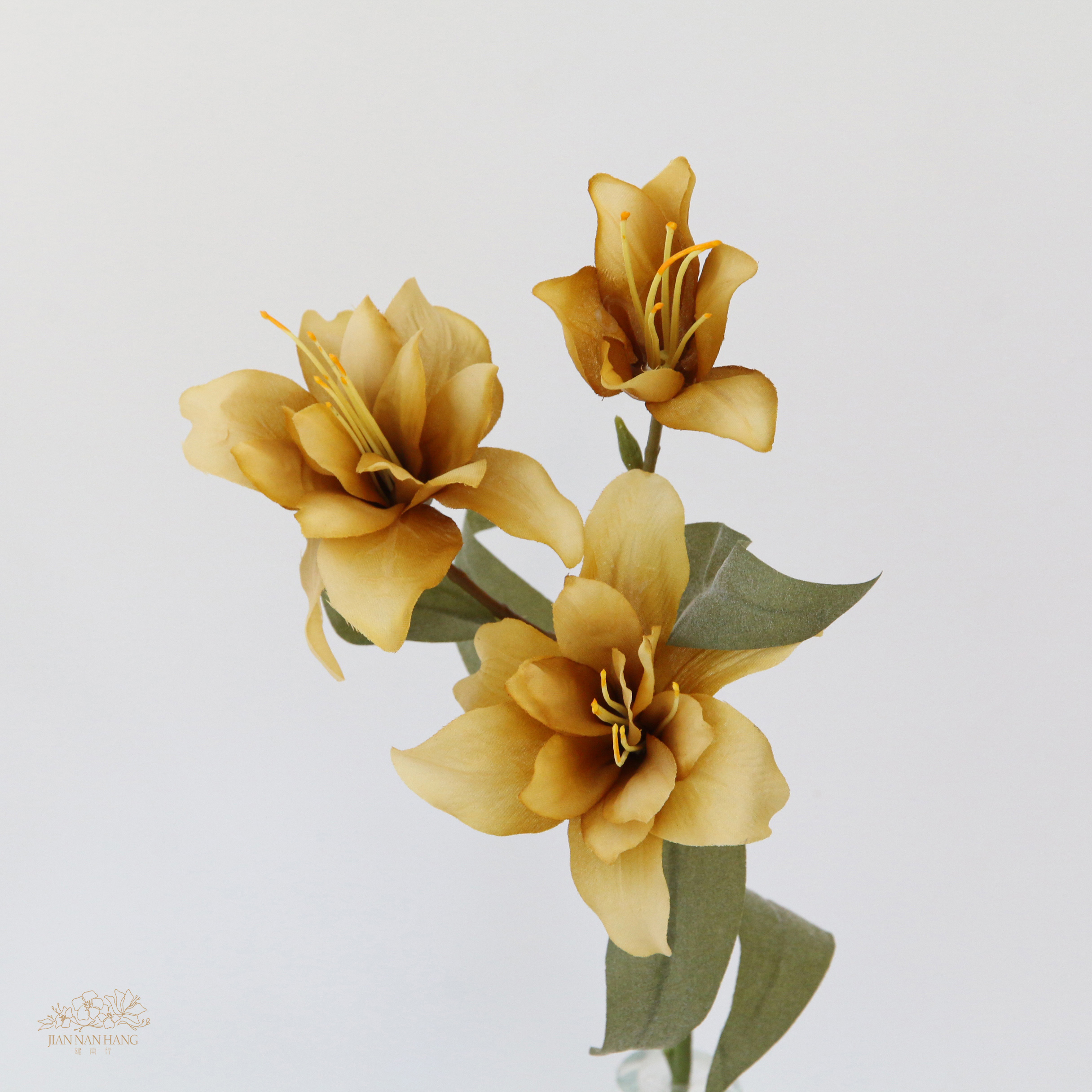 人造花Clair環保再生系列-重瓣百合 淺黃