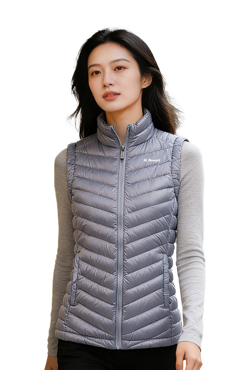 頂級白鵝絨 立領羽絨背心│女款 FW9028 保暖 透氣  防風