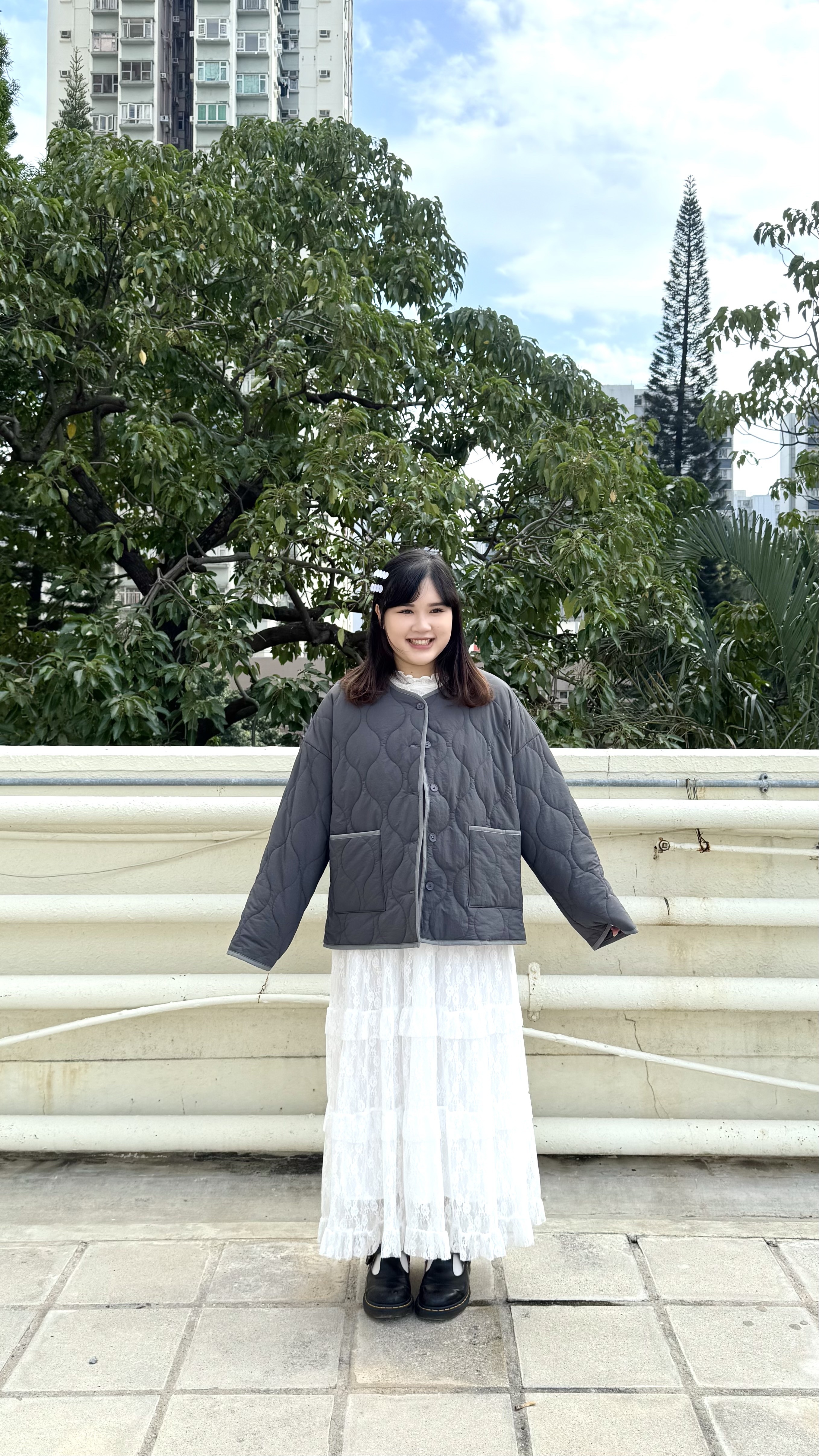 版型好看！側拉鏈夾棉撞色外套