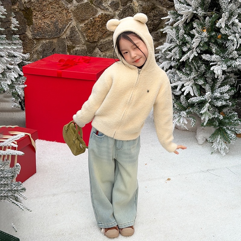 仿貂毛熊耳朵外套