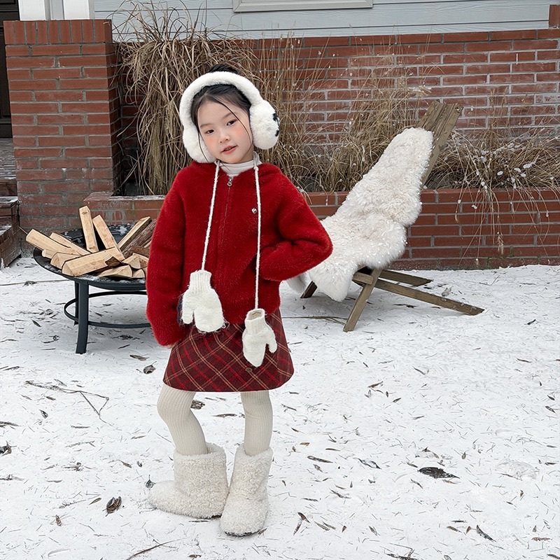 仿貂毛熊耳朵外套