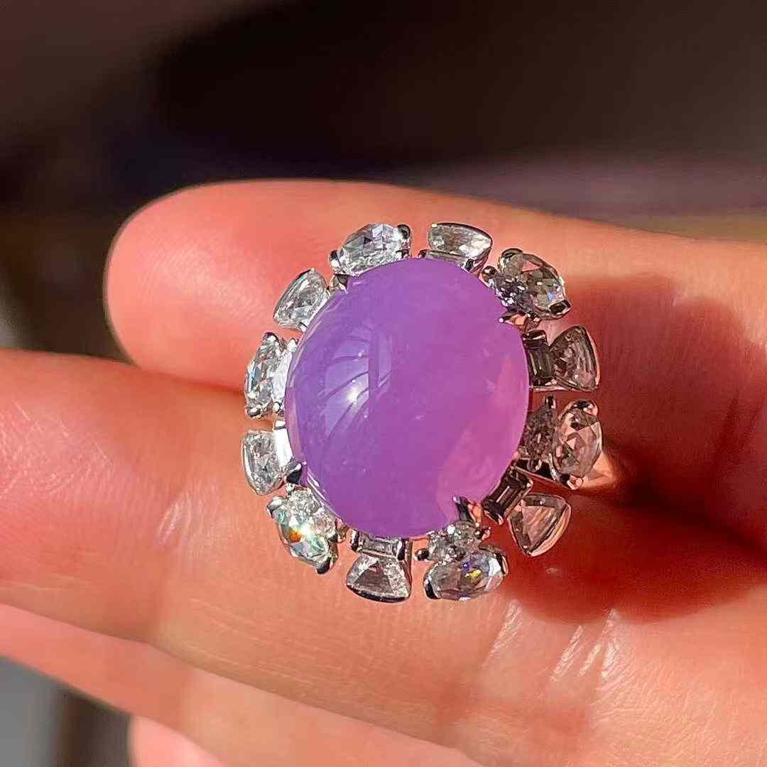 12185514 翡翠冰紫羅蘭戒指