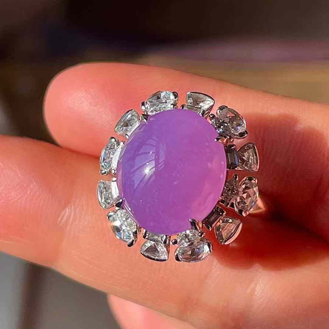 12185514 翡翠冰紫羅蘭戒指