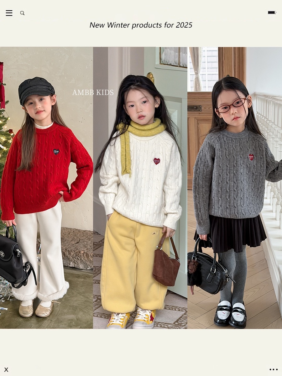 三色刺繡愛心針織上衣