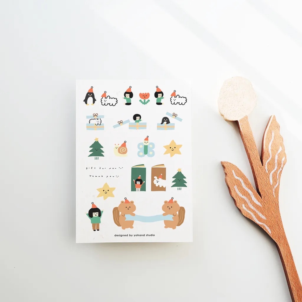 右手超人｜節日祝福 轉印貼紙 ( 一份2張 )