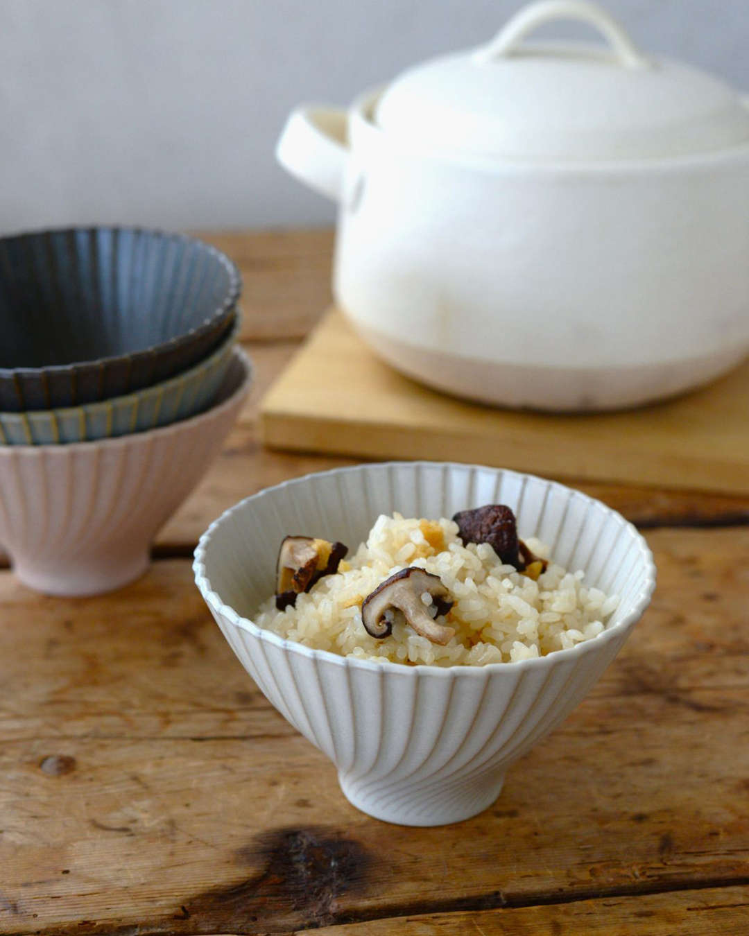 Mille 瀨戶燒扭紋飯碗 白色 L | sobokai