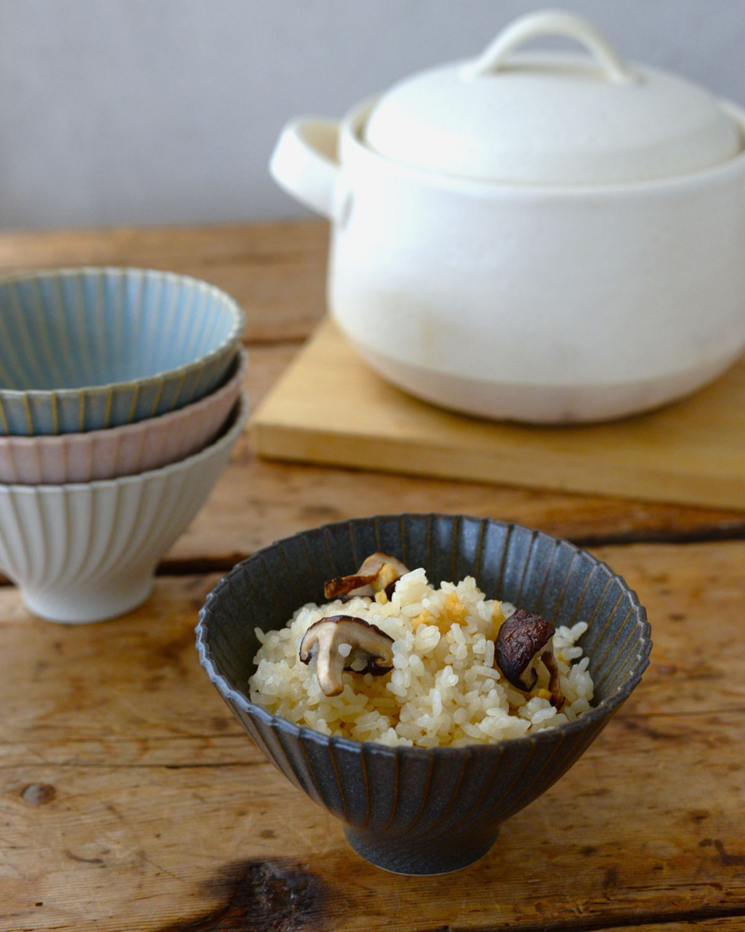 Mille 瀨戶燒扭紋飯碗 灰黑 L | sobokai