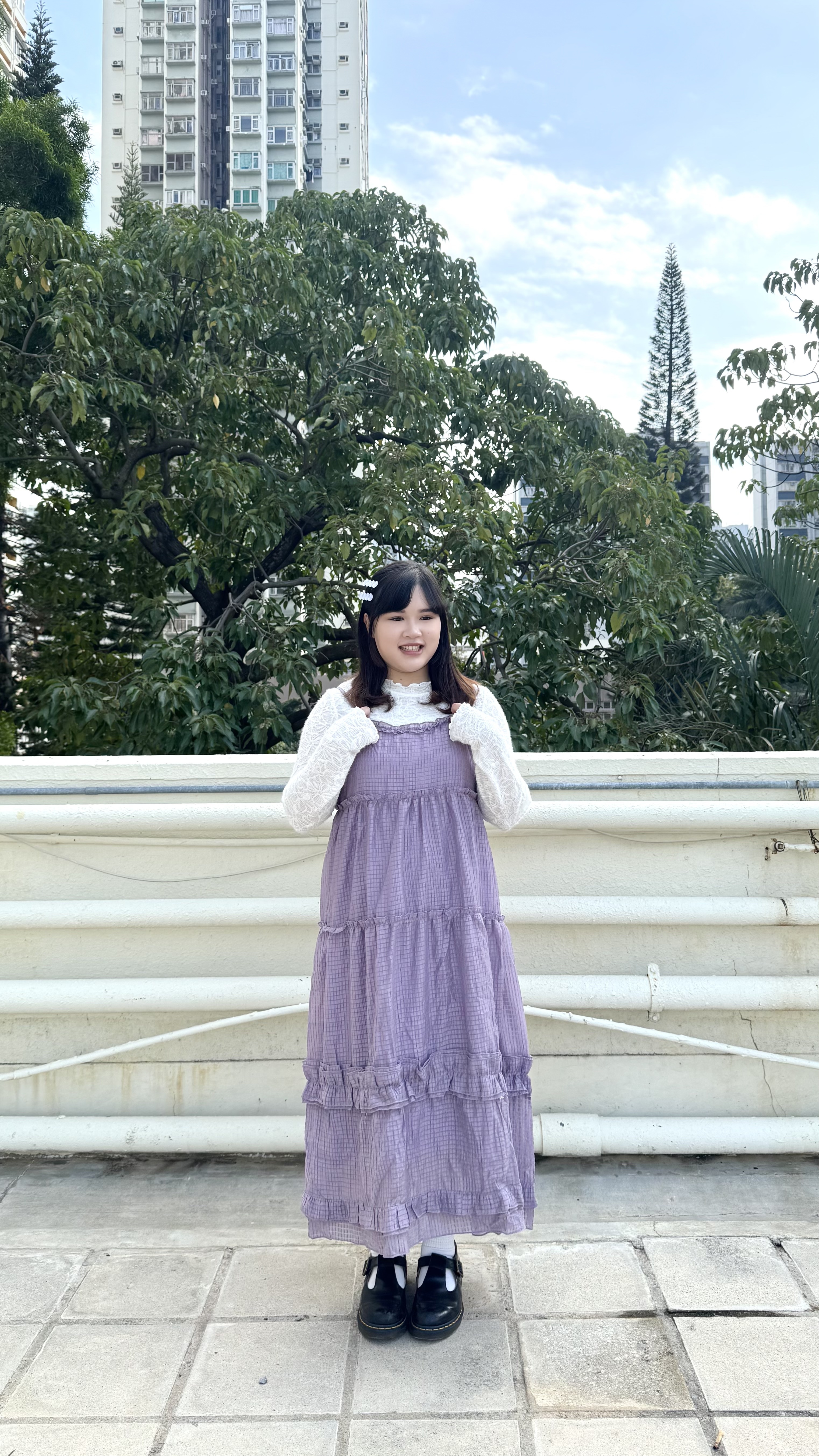 花邊暗格紋蛋糕吊帶OPS