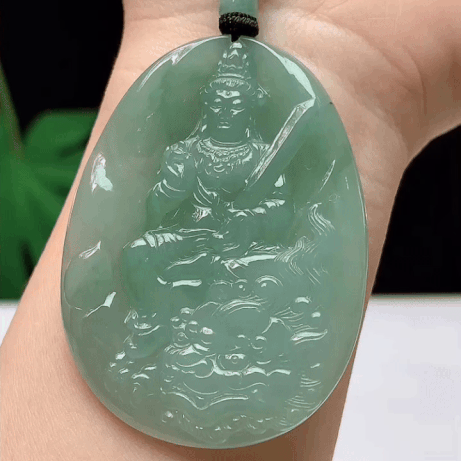 1218330 翡翠底色文殊菩薩