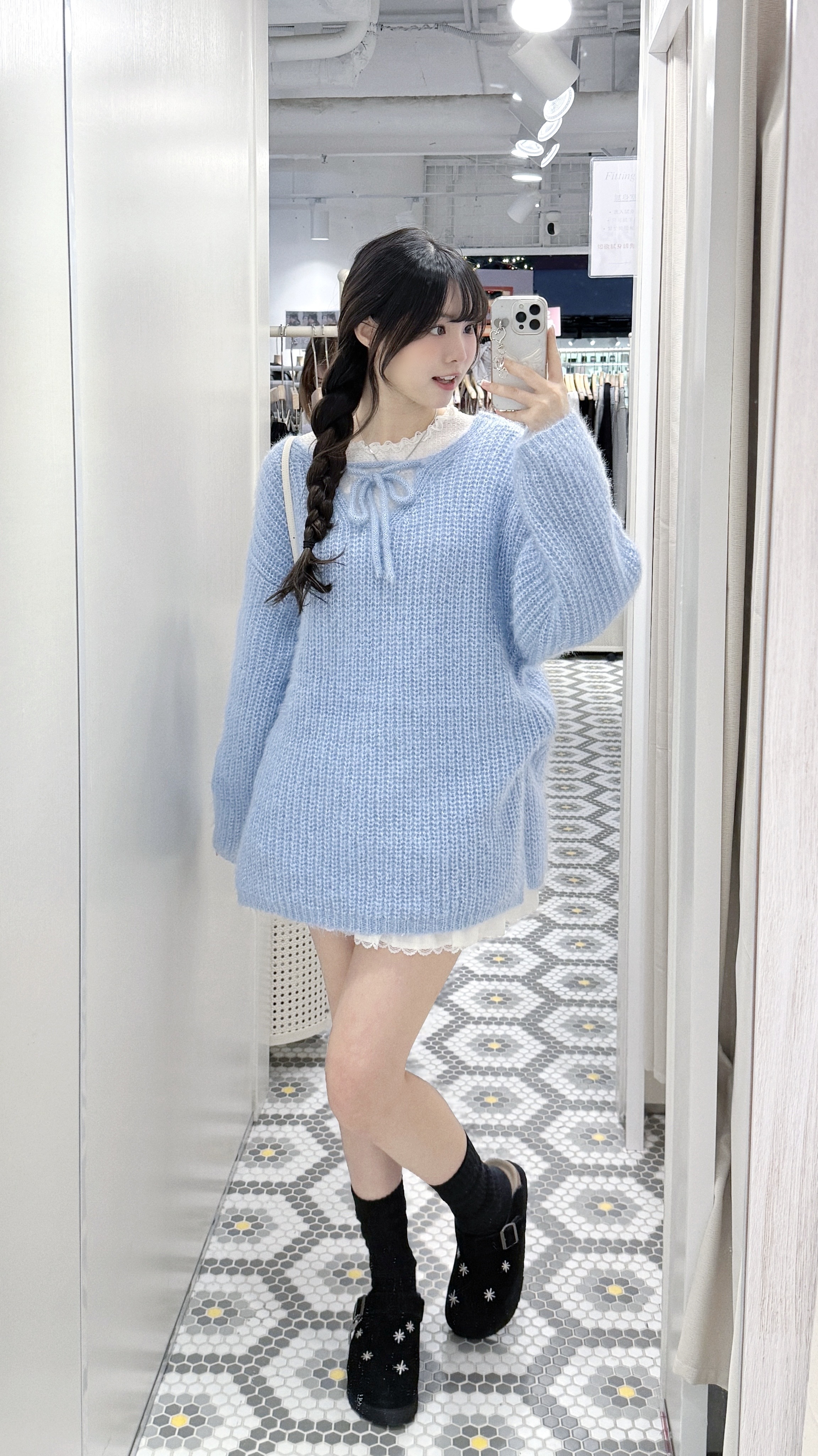 （停產） JP1145｜日本直送！2ways閃閃感綁帶V領OVERSIZE針織毛衣 ྀི.𖥔 ݁ ˖