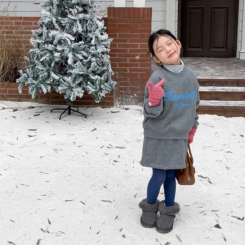 三色加絨加厚farewell裙子套裝