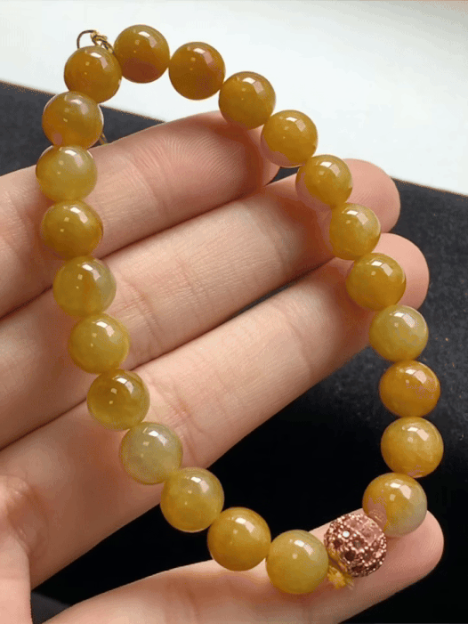 1218417 翡翠黃翡圓珠手串 (8.3mm直徑)