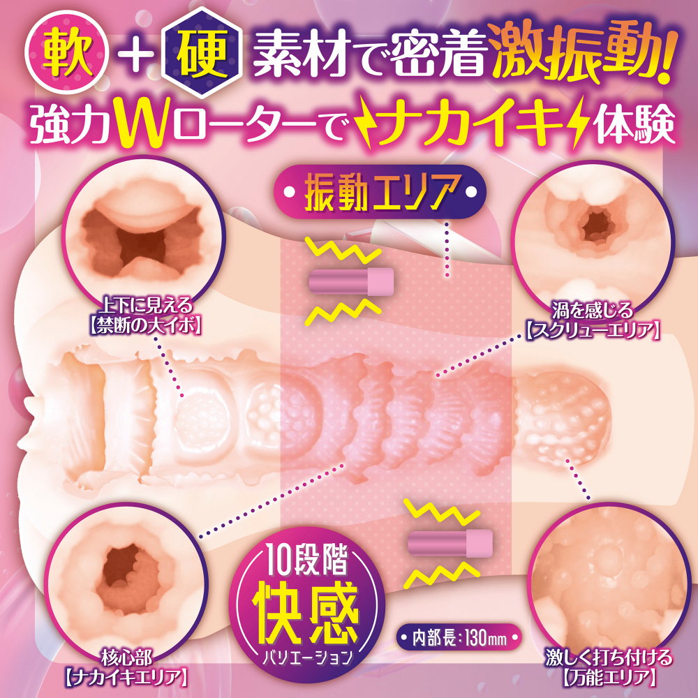 MACCOS 雙轉子兔女郎 軟硬２層粘膜構造 電動動漫名器