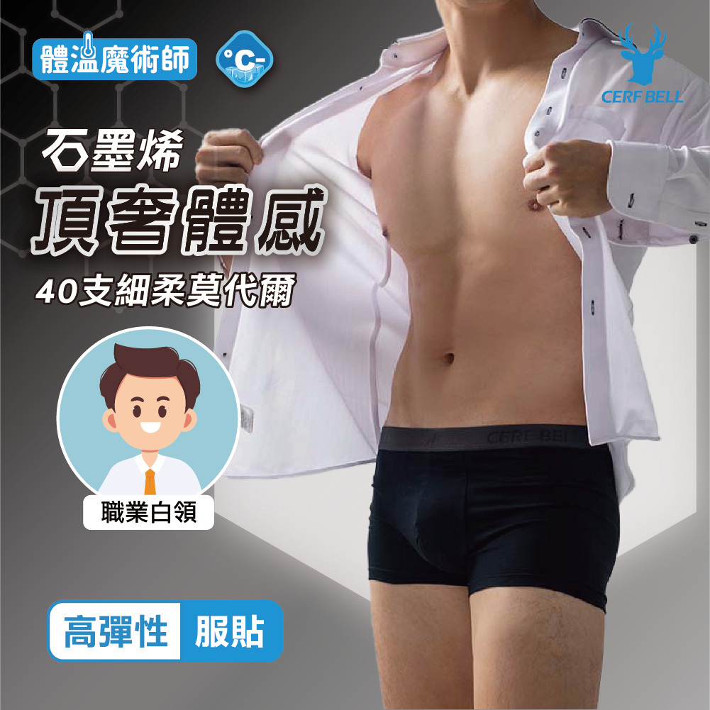 【肌柔】「Ultra Air | 極致透氣」平角莫代爾棉男內褲丨職業白領適用