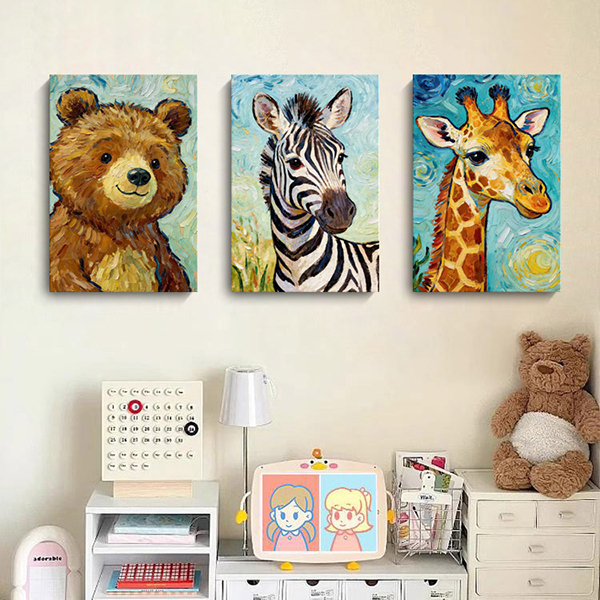 暖陽童話動物無框掛畫