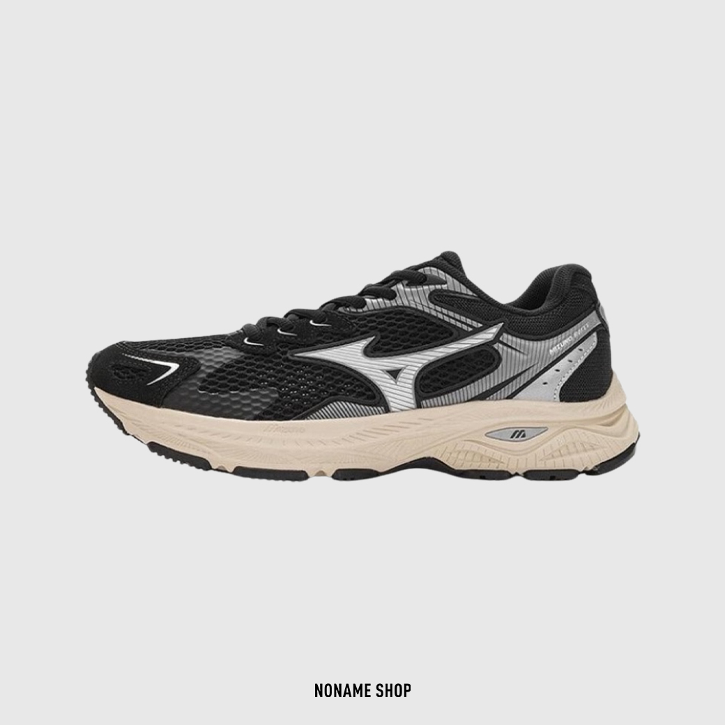 MIZUNO RACER S 美津濃 復古 網布 跑鞋 奶油底 黑銀灰 (男/女款)
