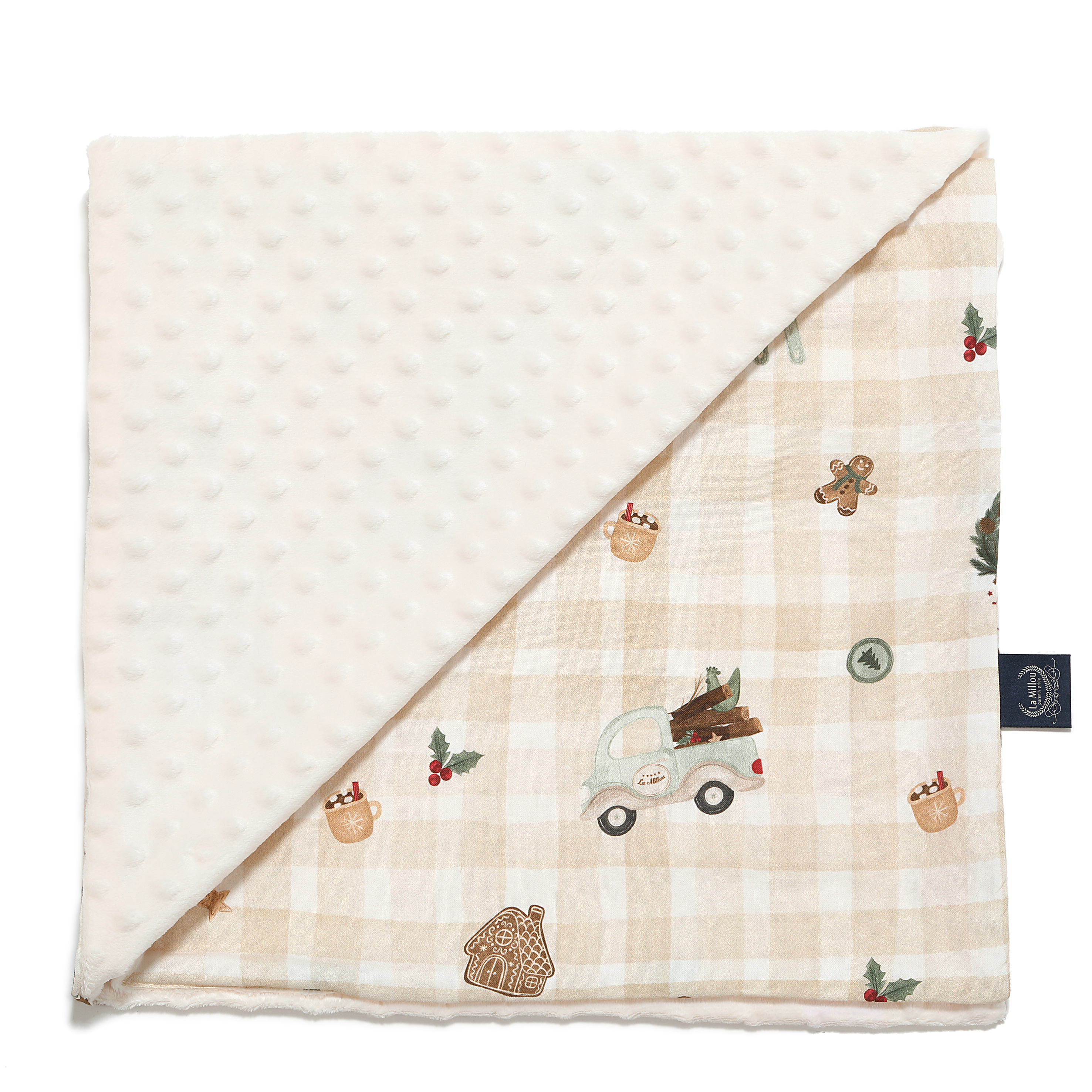 【官網限定】La Millou 單面巧柔豆豆毯｜冬季限定款熊熊小屋｜雲朵白