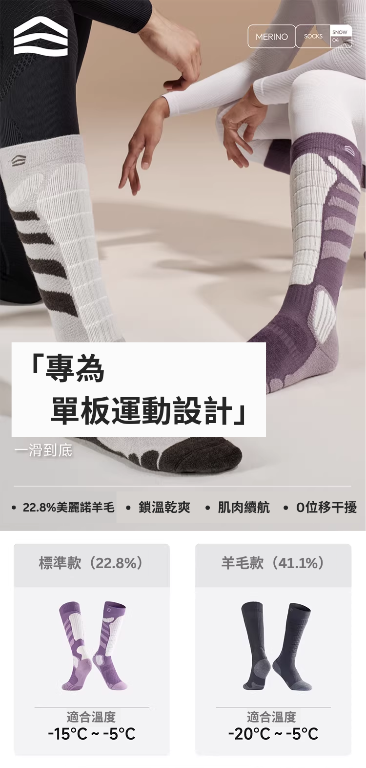 【SHANHIGH】美麗諾羊毛滑雪襪(22.8%)_MERINO THERMO-REGULATING SKI SOCKS - 20