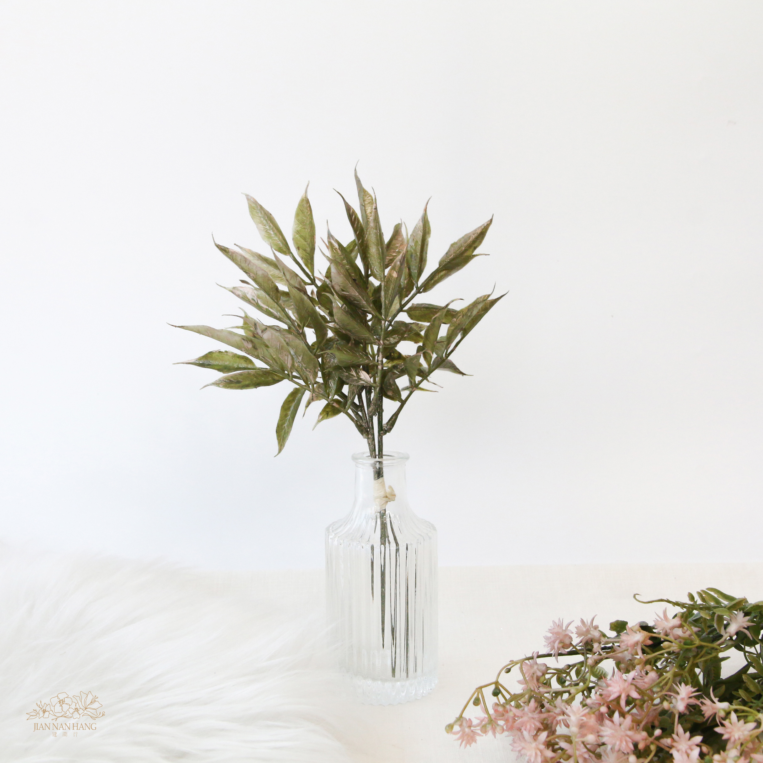 人造葉 金屬色樺木葉束 2色