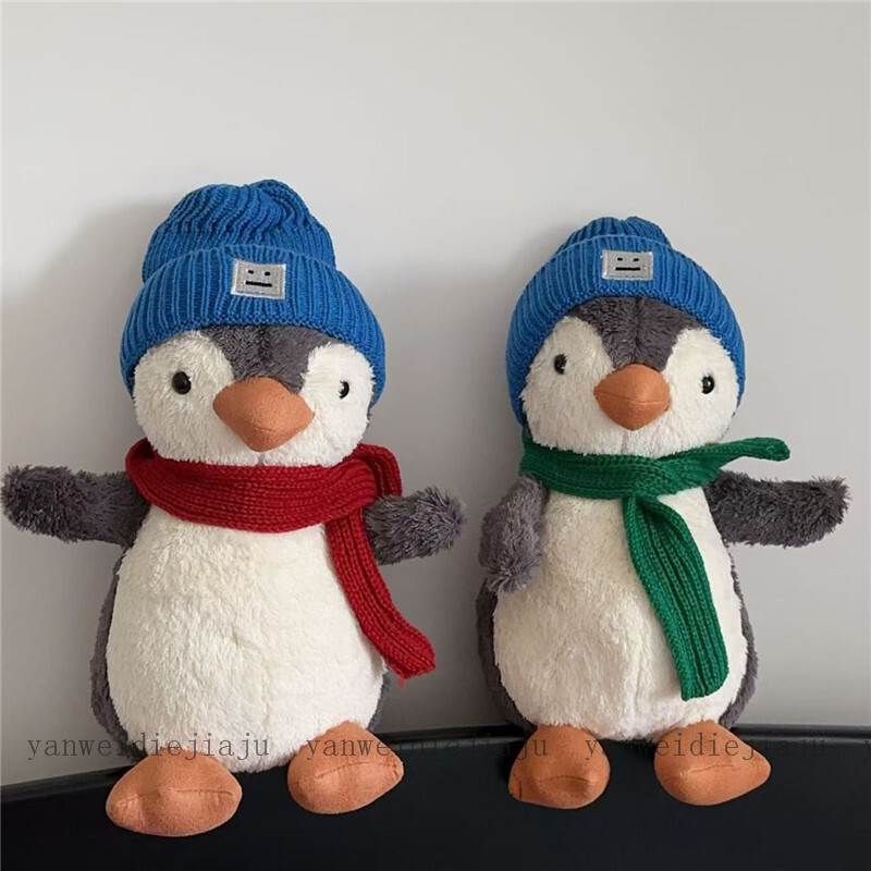 《4824》INS可愛毛帽企鵝玩偶公仔