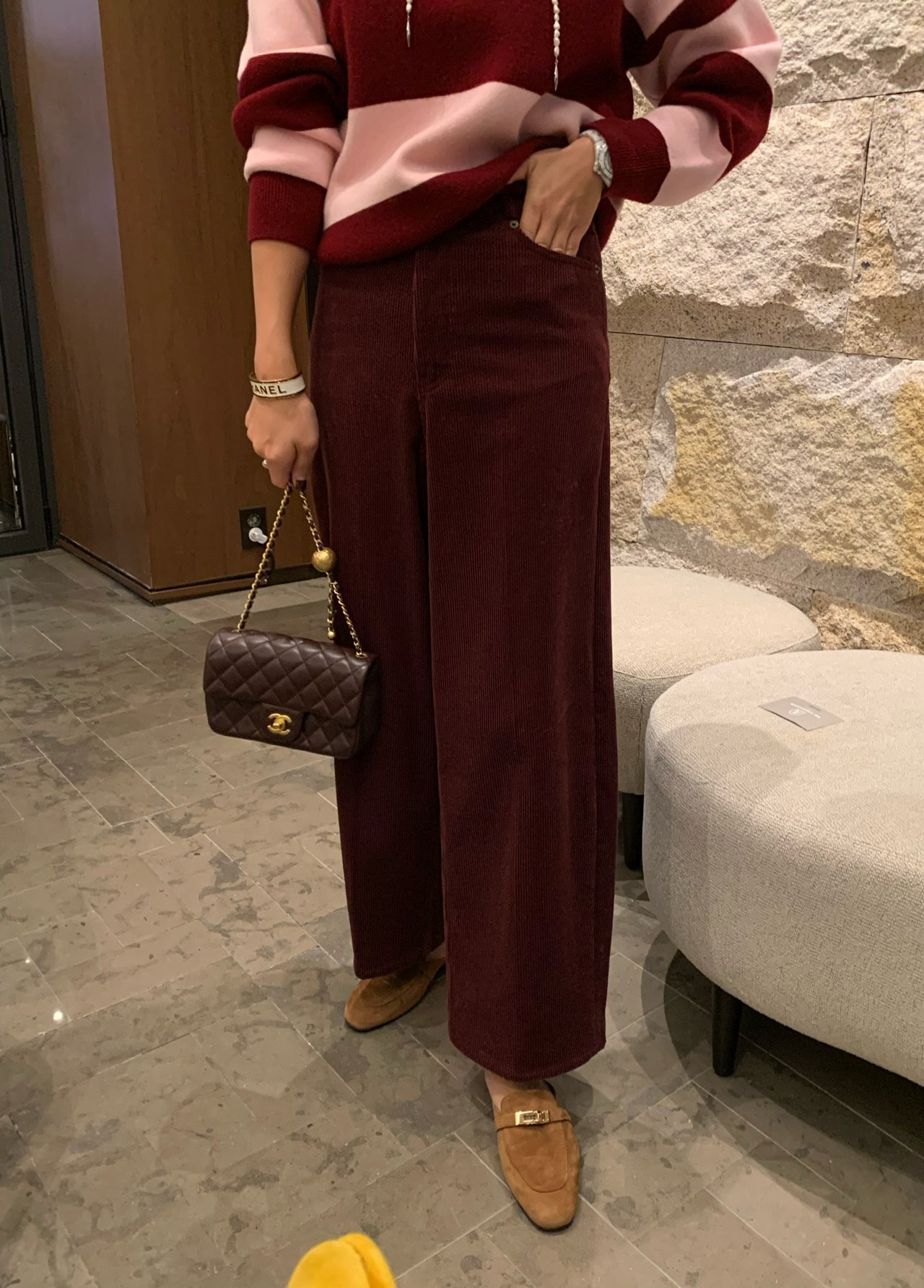 Alani 質感率性繭型燈芯絨褲 [ 2色 / Free ]