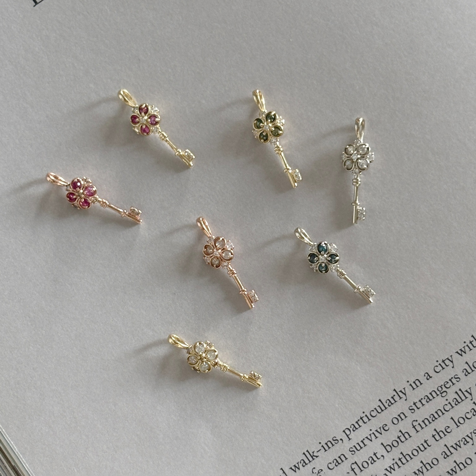 14K Fortune Clover Key墜飾