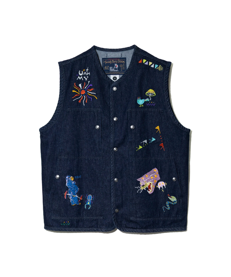 Threads Party Denim 滿印刺繡丹寧背心