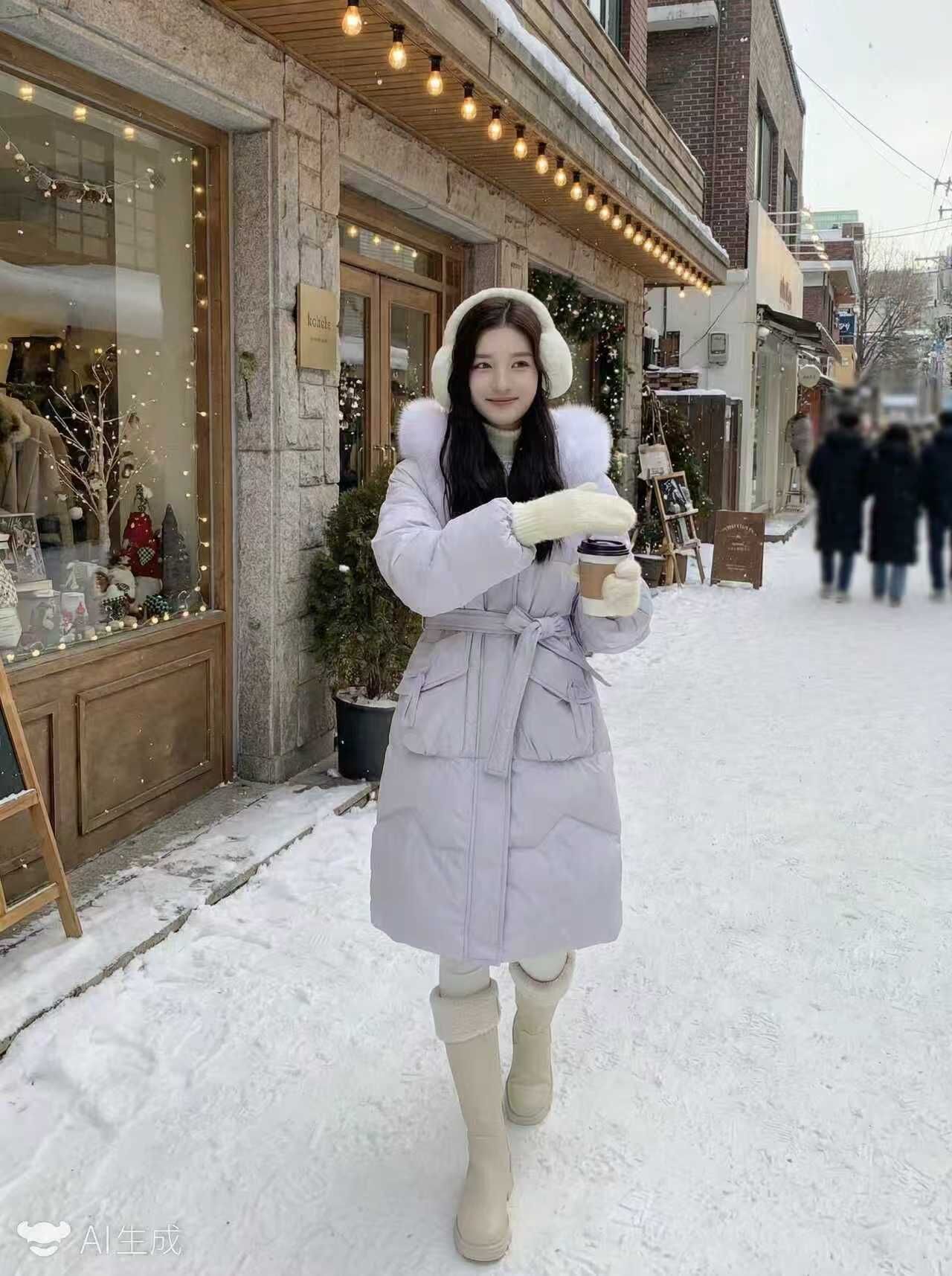 H10  韓風毛毛長身鴨羽絨  鴨絨70%      鵝絨30%  胸S40  長37 /   M42  長37  /  L44   長37   原價 $1099   可拆毛毛