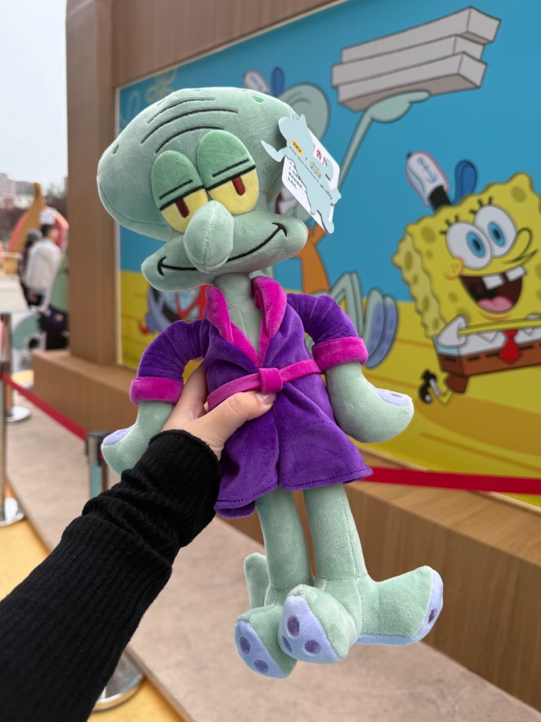 正版授權 章魚哥 浴袍 玩偶