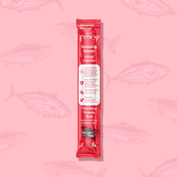 Pramy 三文魚吞拿魚 增強免疫力 營養肉泥唧唧貓醬 14g x 30條裝