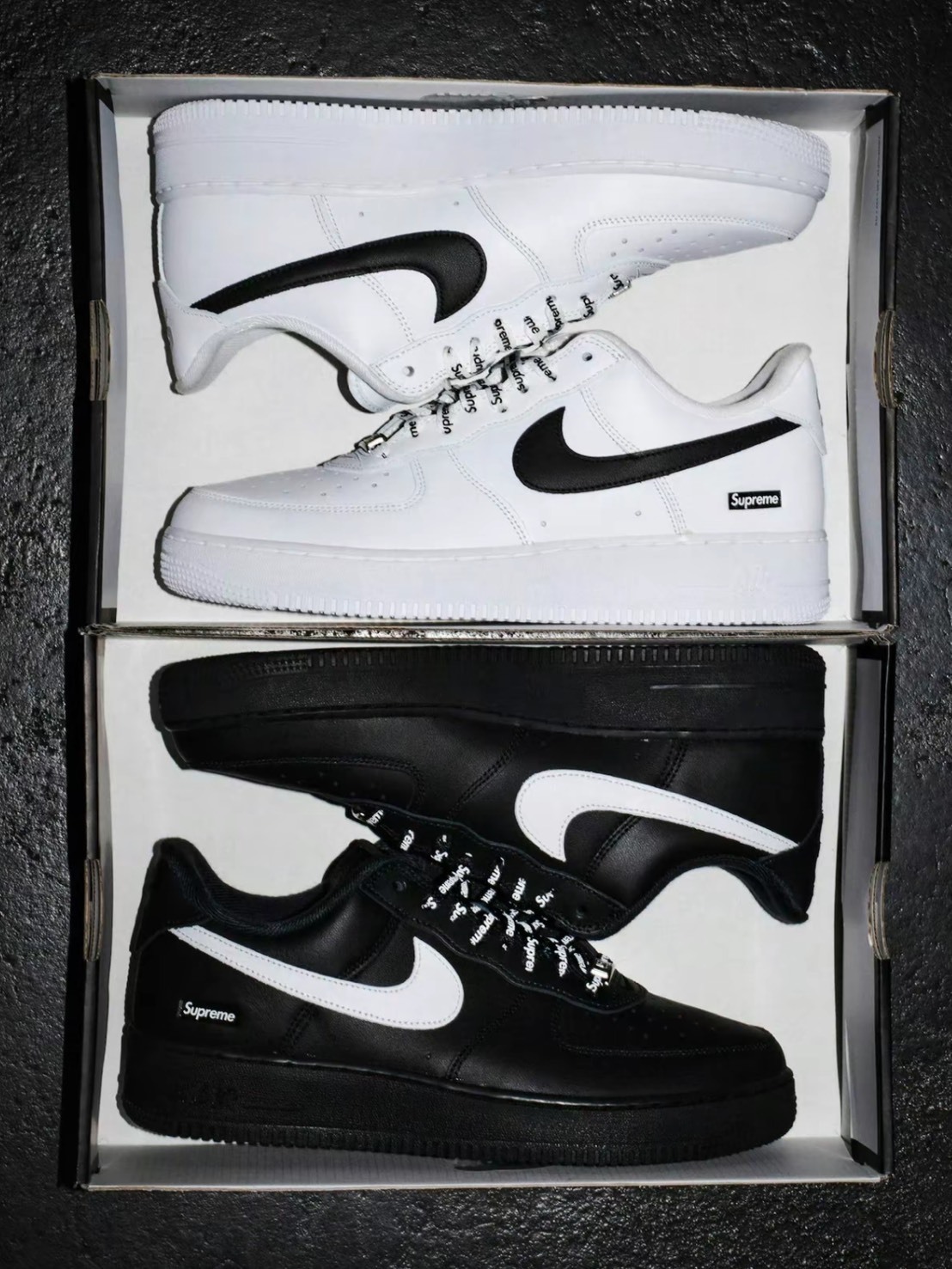 NIKE X  SUPREME AIR FORCE 1 LOW 聯名款 全黑 全白