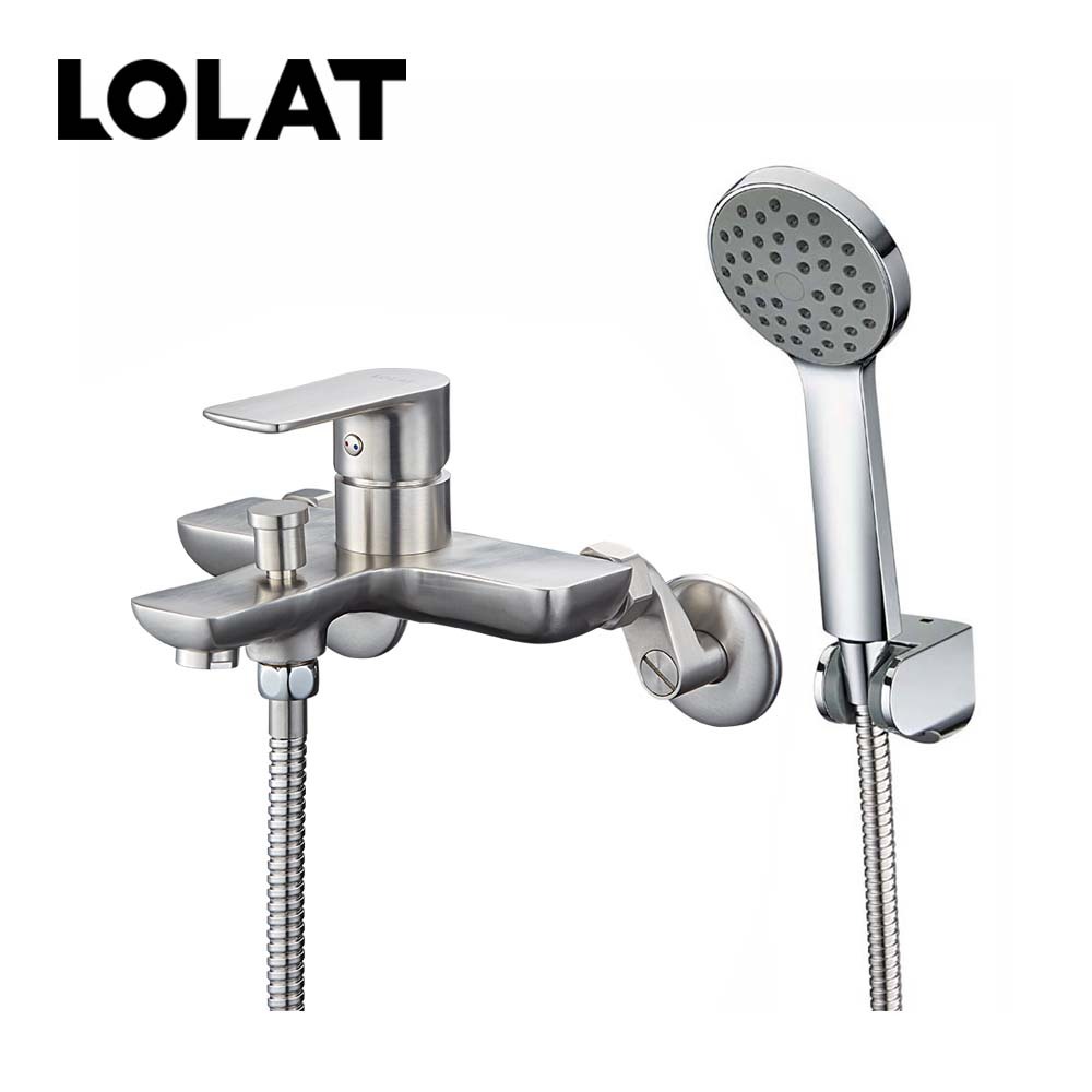 LOLAT不鏽鋼單槍淋浴水龍頭組-鎳色SNX2376H