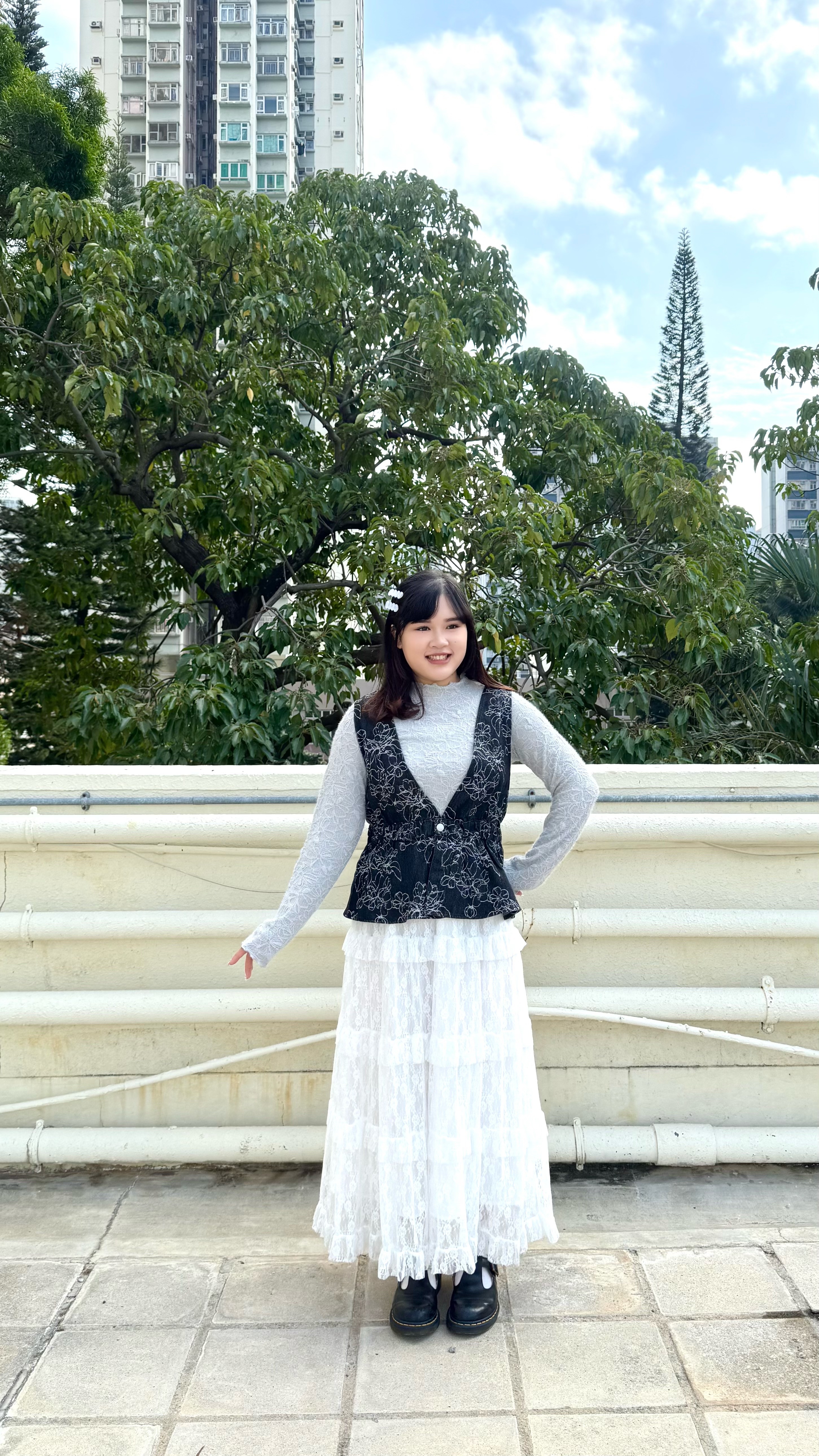 2 Way花花牛仔布背心