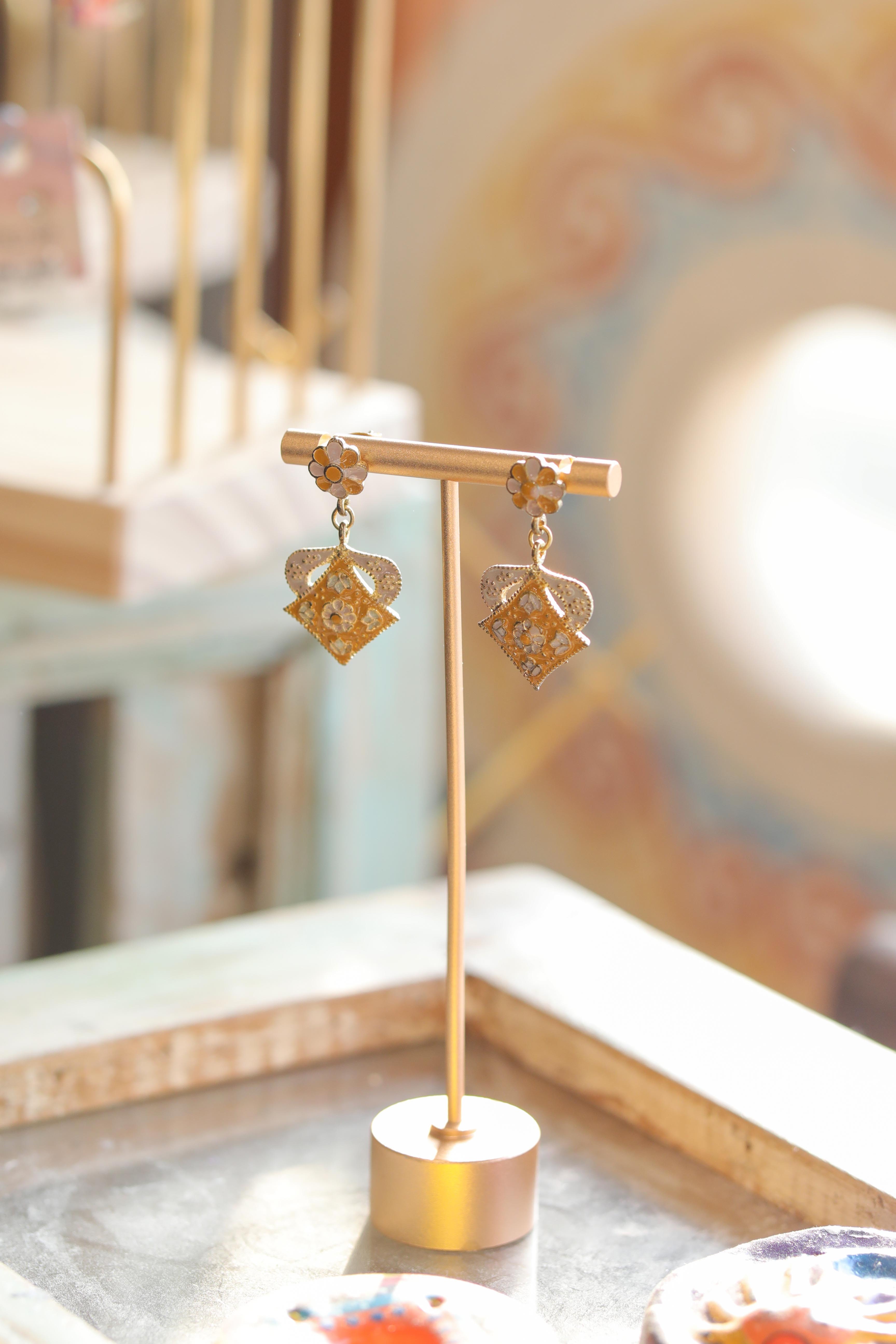 macrame earrings - ERK096-MULTI-F (1222)