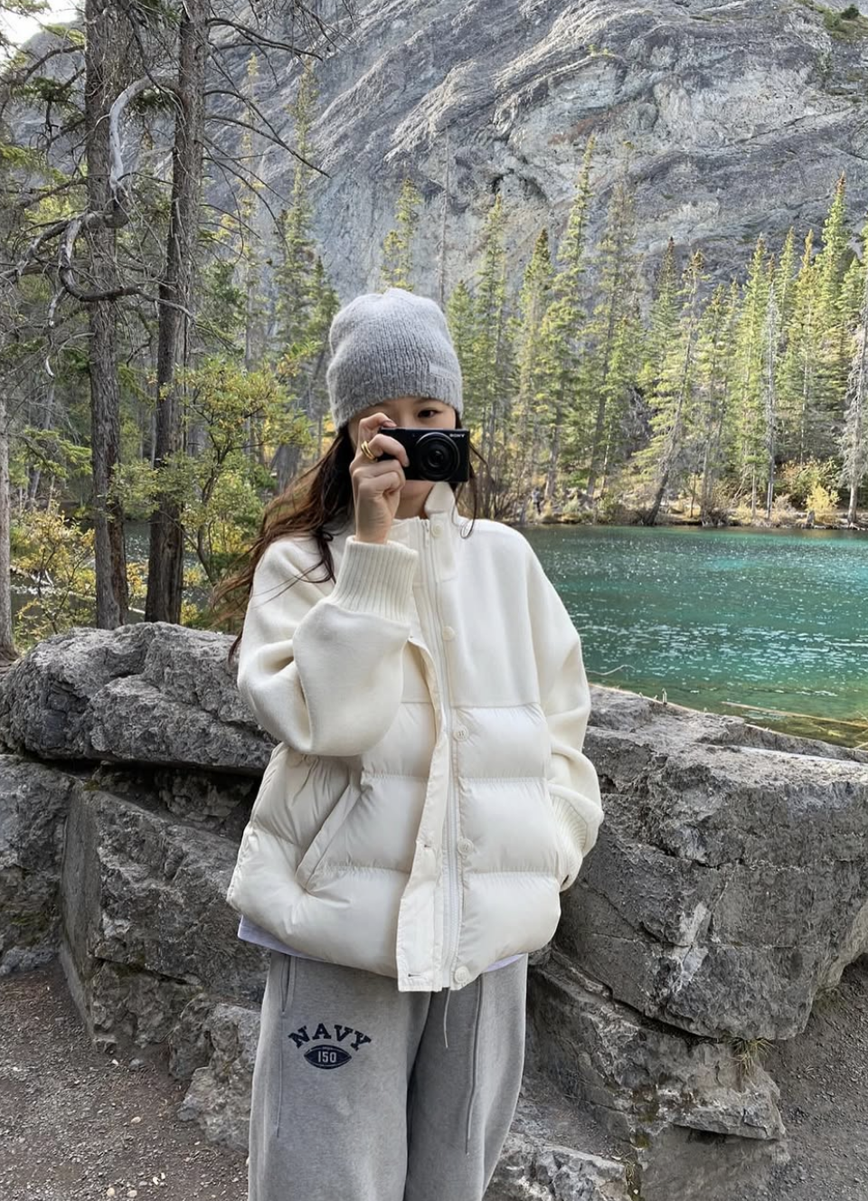 Hanneli 潔簡拼接立領外套 [ 2色 / Free ]