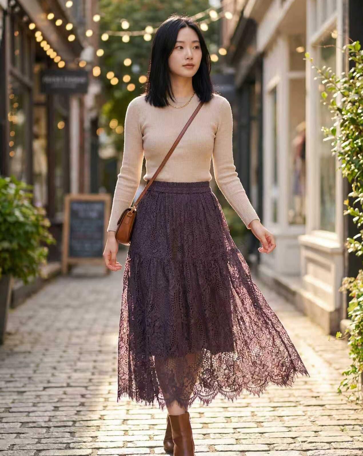 H23   LACE 長裙 腰26-46 長31 $299 MADE IN KOREA