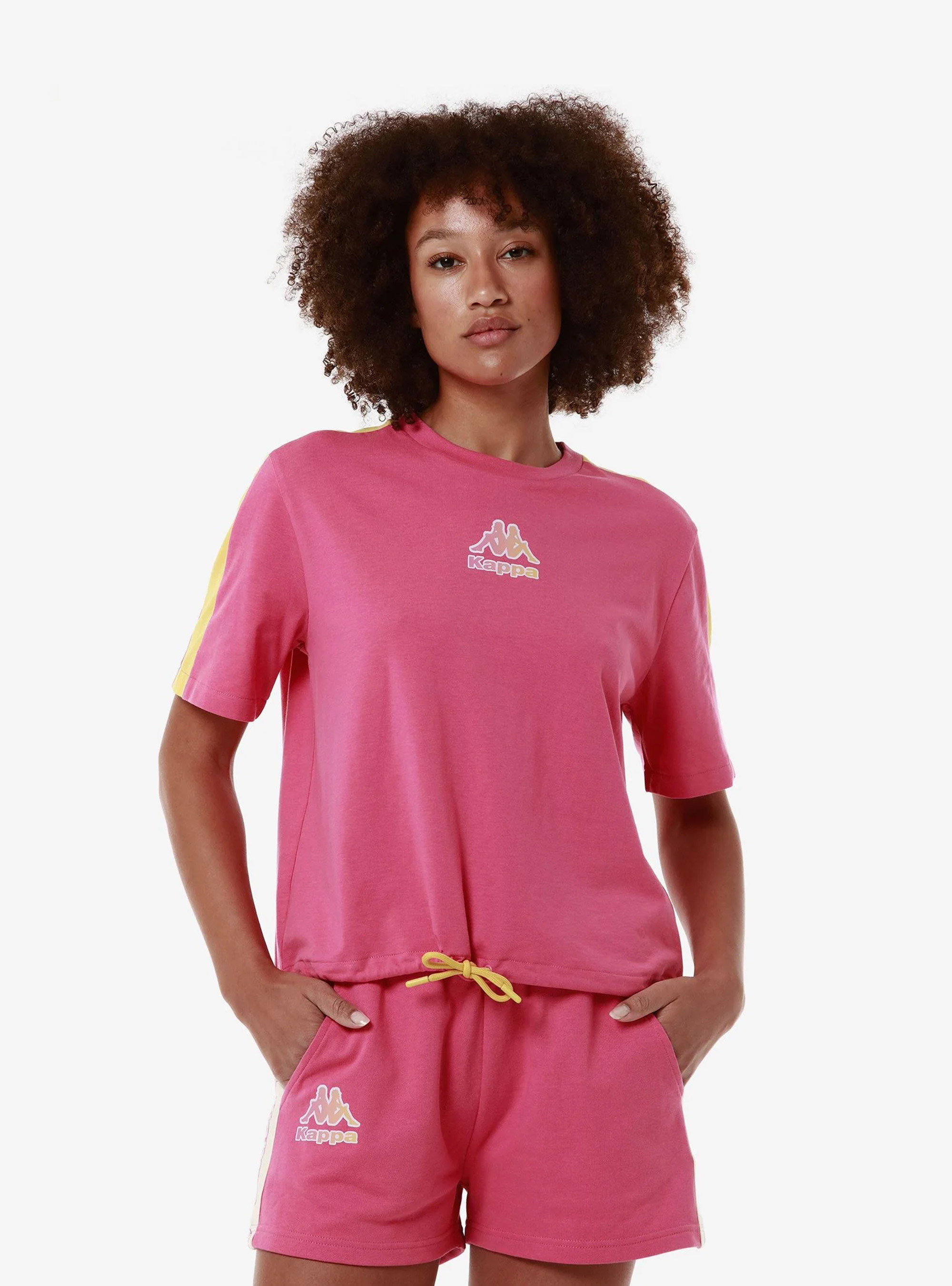 女款 棉質拼接下擺抽繩上衣