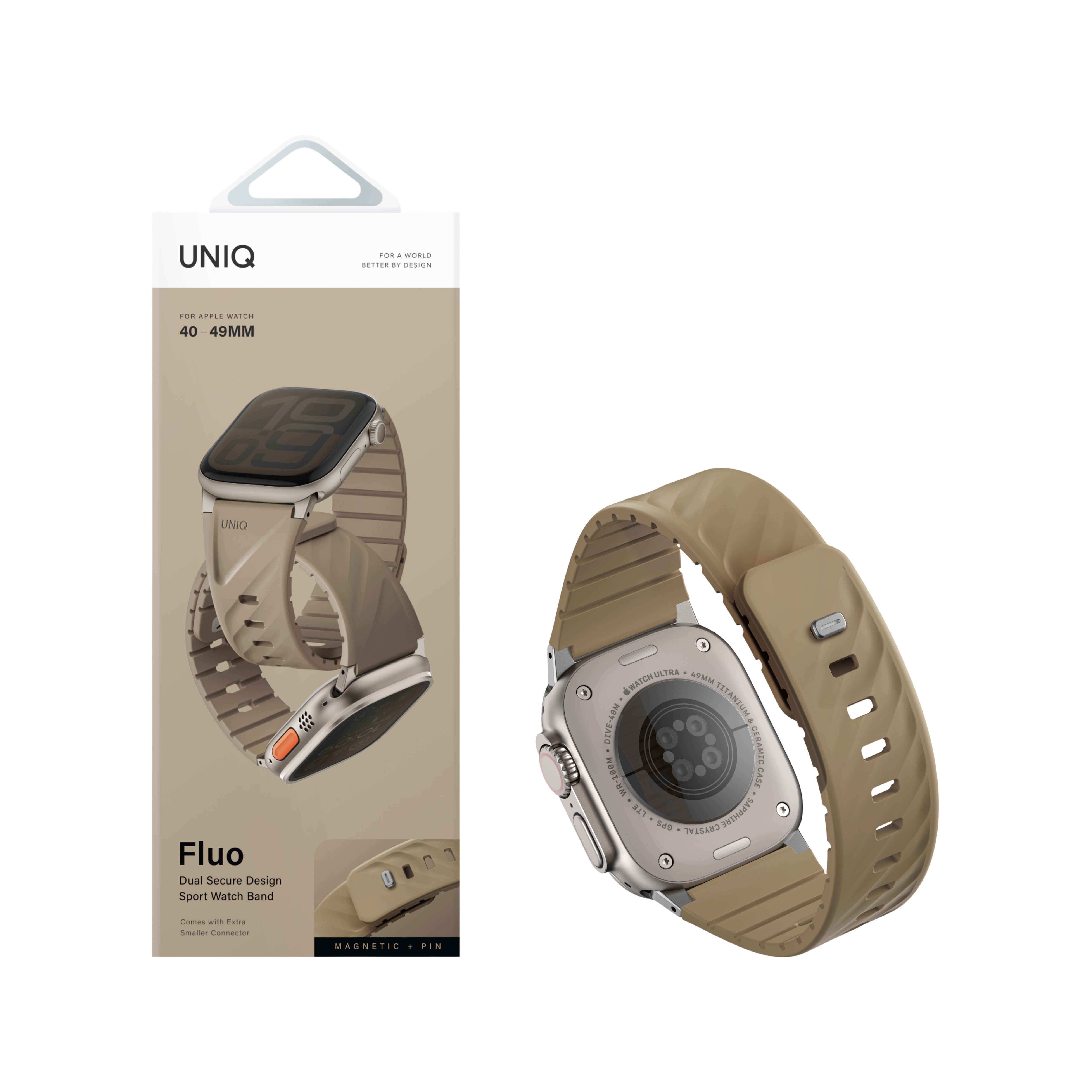 UNIQ Apple Watch 40/41/42/44/45/46/49mm Fluo 磁吸防水矽膠錶帶