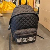 [S] MOSCHINO BLACK QUILTED LOGO BACKPACK, 0222B760782014555 (SM905)
