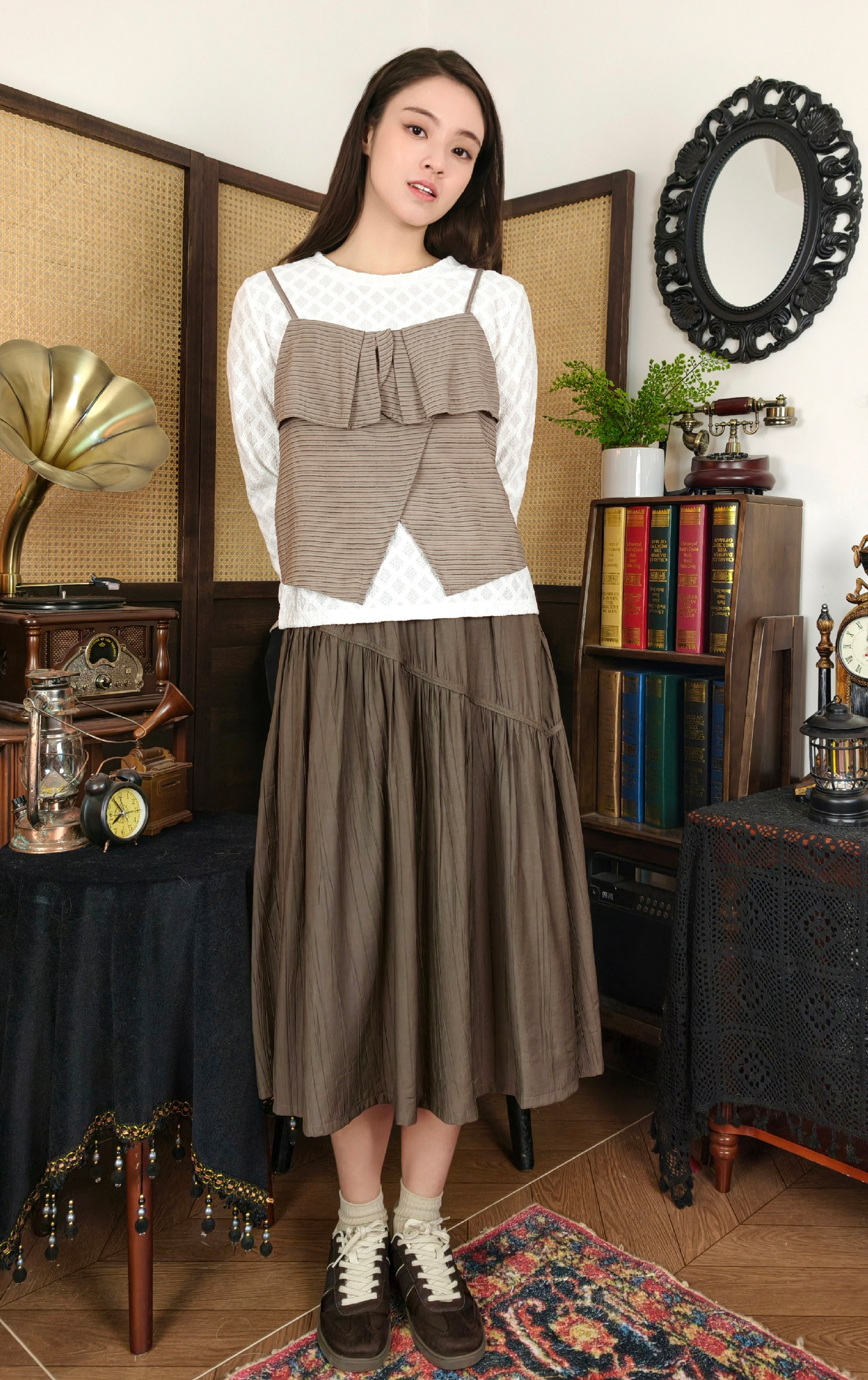 假兩件撞色背心上衣 TS0112